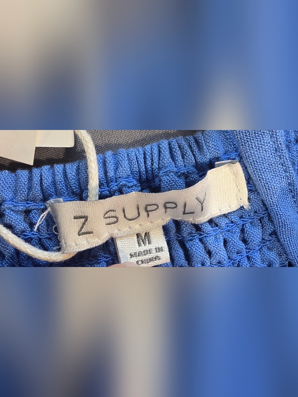 Z Supply Beachside Smocked Jumpsuit In Blue Rayon Size Medium - Picture 2 of 6